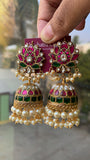 Real kemp-Kundan Jadau grand bridal jumkha
